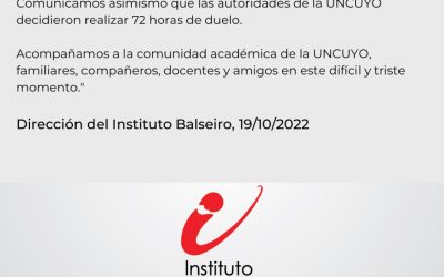 COMUNICADO DEL INSTITUTO BALSEIRO POR FALLECIMIENTO DE ESTUDIANTE DE LA UNCUYO